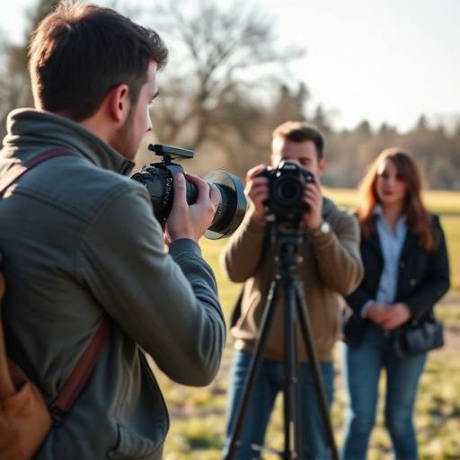 Equipe FotoArte em sessão fotográfica ao ar livre