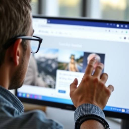 Pessoa utilizando um leitor de tela para acessar um site